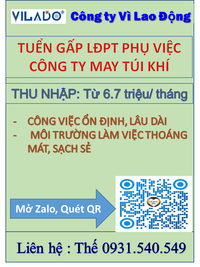 TUYỂN CÔNG NHÂN KCN VĨNH LỘC, BÌNH CHÁNH - ĐI LÀM NGAY
